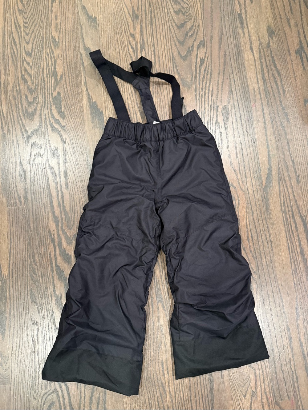 Kids Black Insulated Snow Pants with Adjustable Suspenders